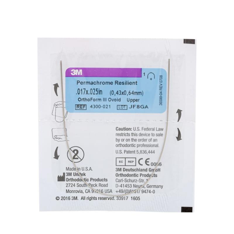 Дуга стальная Пермахром Ризилиэнт / Permachrome Resilient Archwire SS OFI U 017х025 1шт 4293-321 купить