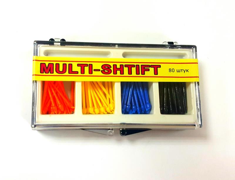 Штифты беззольные "MULTI SHTIFT" комплект по 20 шт. оран., жел., син., черн., уп., 80шт купить