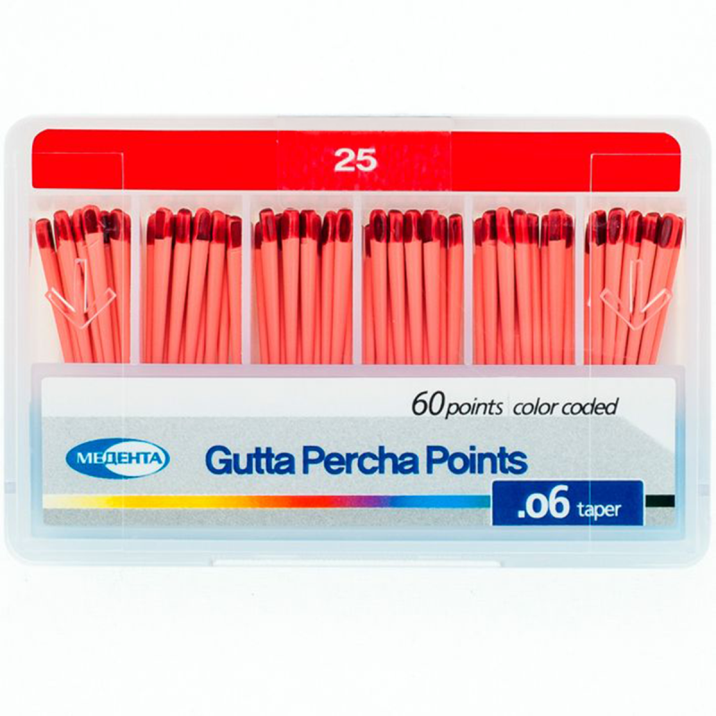 Штифты гуттаперчевые 06 №25 60шт Медента купить